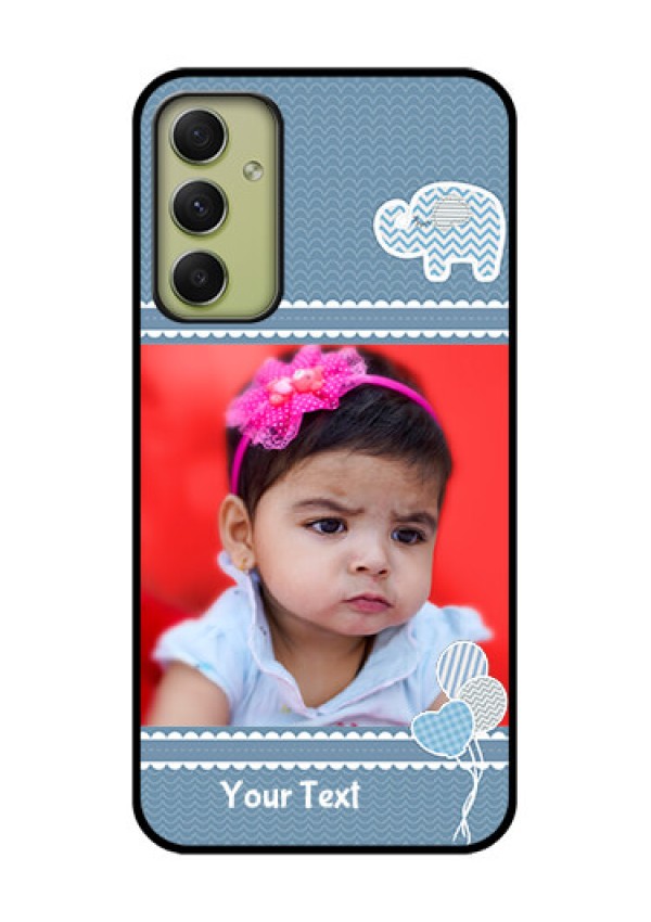 Galaxy A34 5G Photo Printing on Glass Case - with Kids Pattern Design