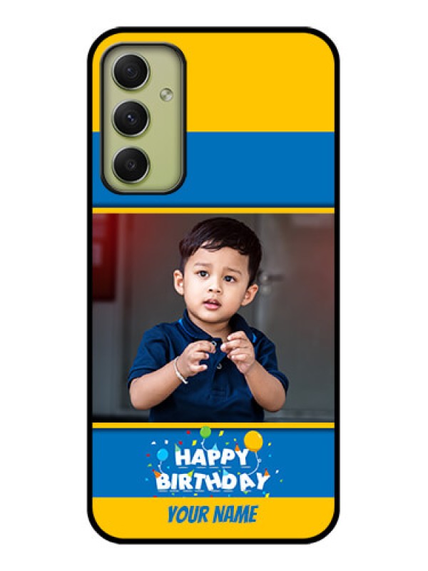 Custom Galaxy A34 5G Custom Glass Mobile Case - Birthday Wishes Design