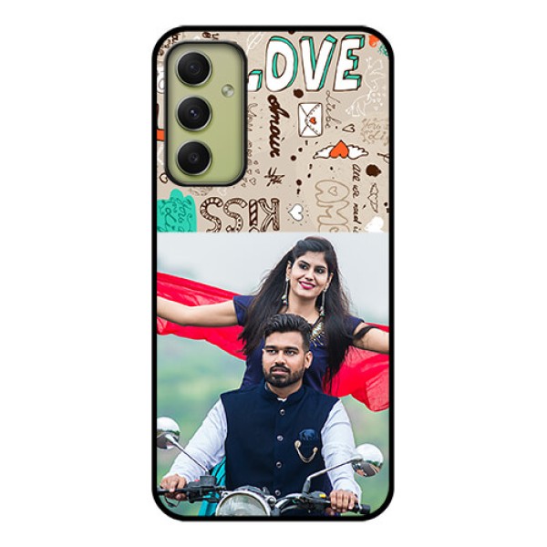 Galaxy A34 5G Custom Glass Phone Case - Love Doodle Pattern