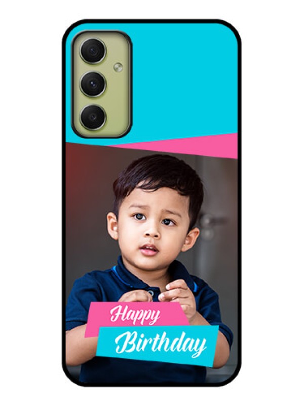 Custom Galaxy A34 5G Personalized Glass Phone Case - Image Holder with 2 Color Design
