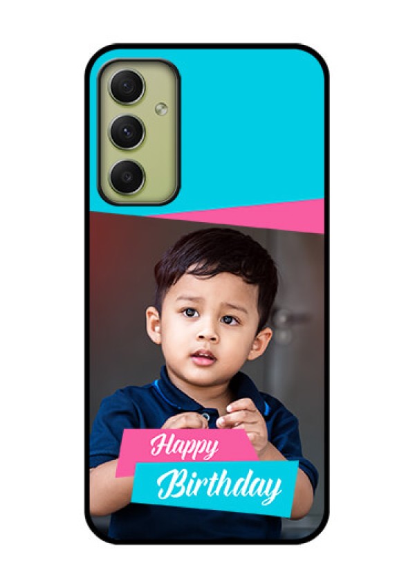 Galaxy A34 5G Personalized Glass Phone Case - Image Holder with 2 Color Design