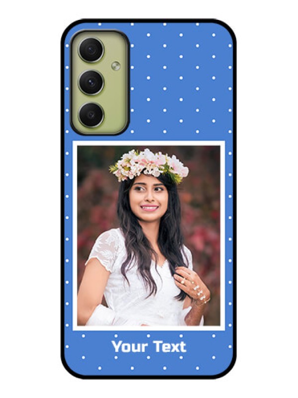 Custom Galaxy A34 5G Photo Printing on Glass Case - Polka dots design
