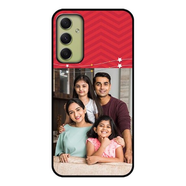 Galaxy A34 5G Personalized Glass Phone Case - Happy Family Design