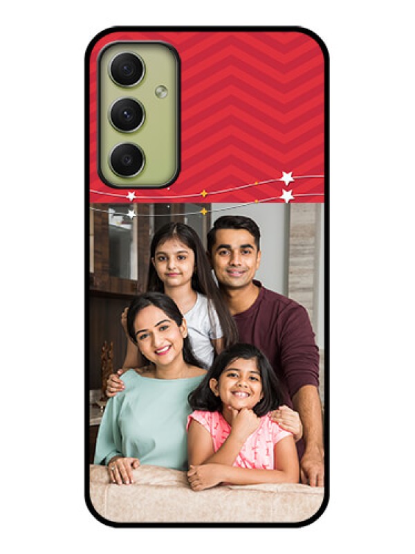 Custom Galaxy A34 5G Personalized Glass Phone Case - Happy Family Design