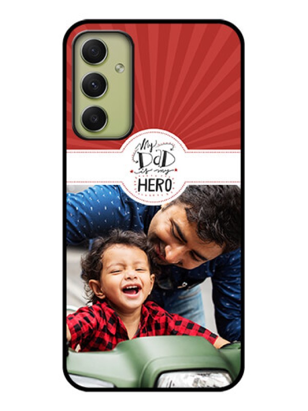 Custom Galaxy A34 5G Photo Printing on Glass Case - My Dad Hero Design