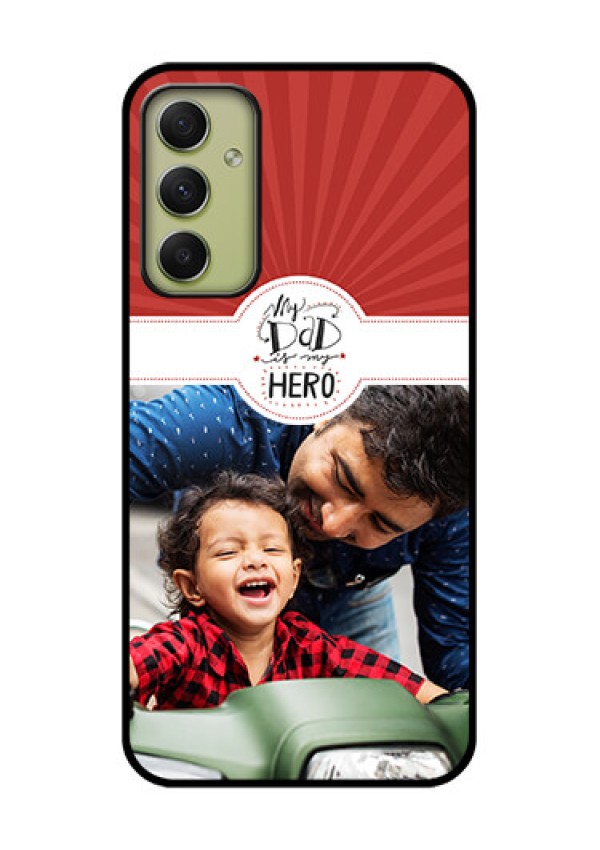 Galaxy A34 5G Photo Printing on Glass Case - My Dad Hero Design