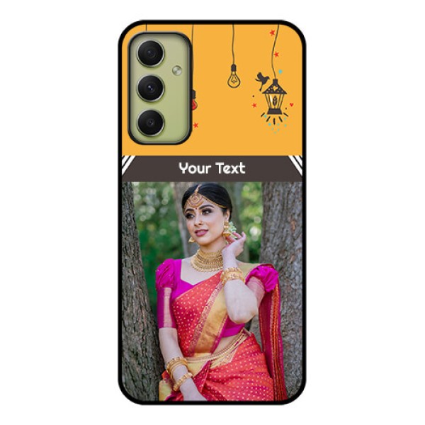 Galaxy A34 5G Custom Glass Mobile Case - with Family Picture and Icons