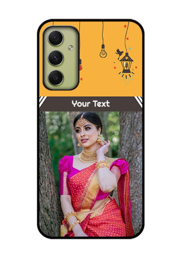 Galaxy A34 5G Custom Glass Mobile Case - with Family Picture and Icons