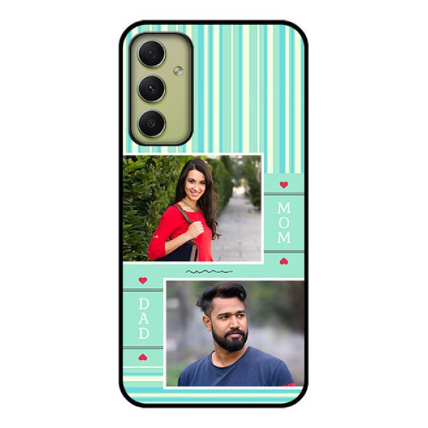 Galaxy A34 5G Custom Glass Phone Case - Mom & Dad Pic Design