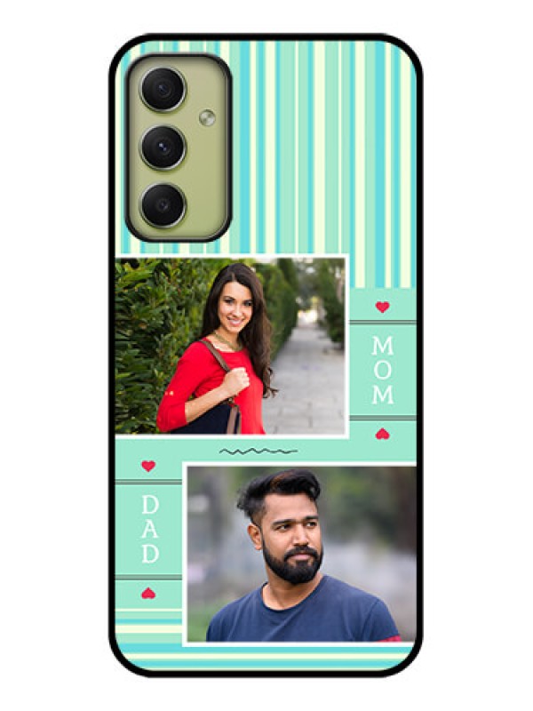 Custom Galaxy A34 5G Custom Glass Phone Case - Mom & Dad Pic Design
