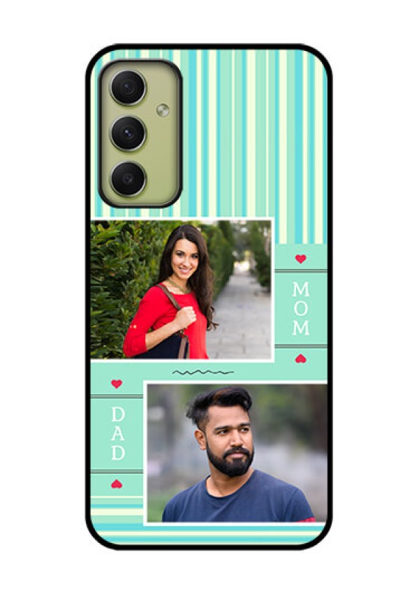 Galaxy A34 5G Custom Glass Phone Case - Mom & Dad Pic Design