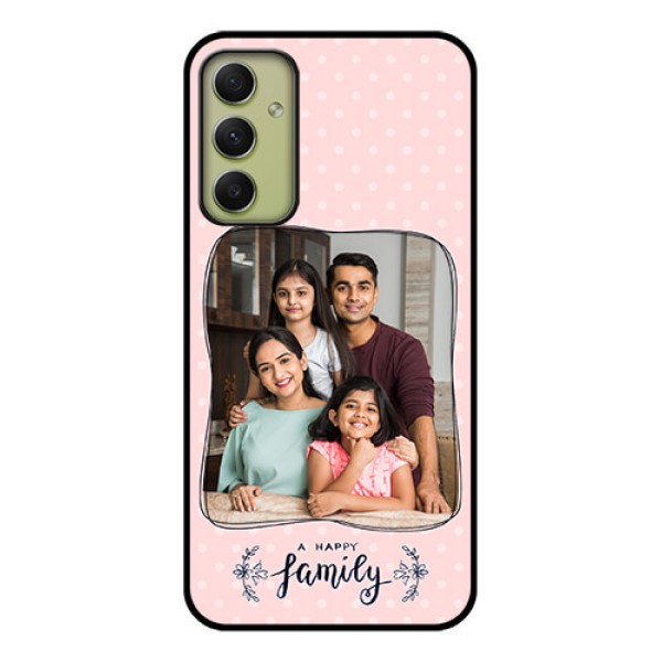 Galaxy A34 5G Custom Glass Phone Case - Family with Dots Design