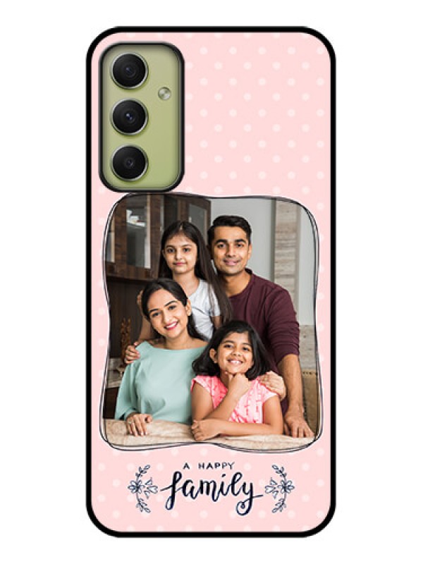Custom Galaxy A34 5G Custom Glass Phone Case - Family with Dots Design