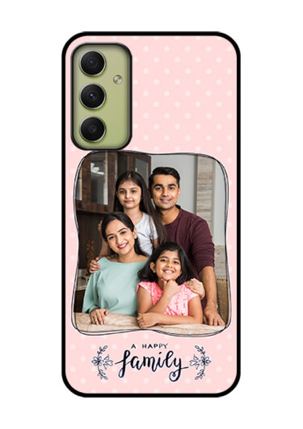 Galaxy A34 5G Custom Glass Phone Case - Family with Dots Design