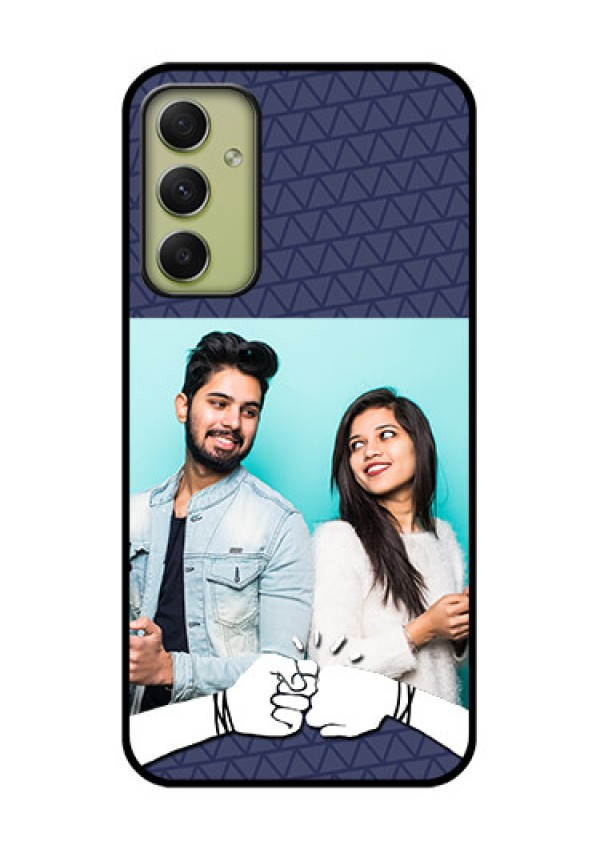 Galaxy A34 5G Photo Printing on Glass Case - with Best Friends Design