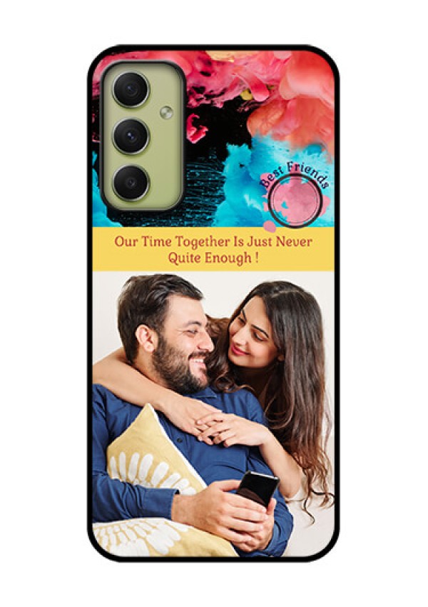 Galaxy A34 5G Custom Glass Mobile Case - Quote with Acrylic Painting Design