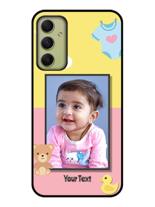 Custom Galaxy A34 5G Photo Printing on Glass Case - Kids 2 Color Design