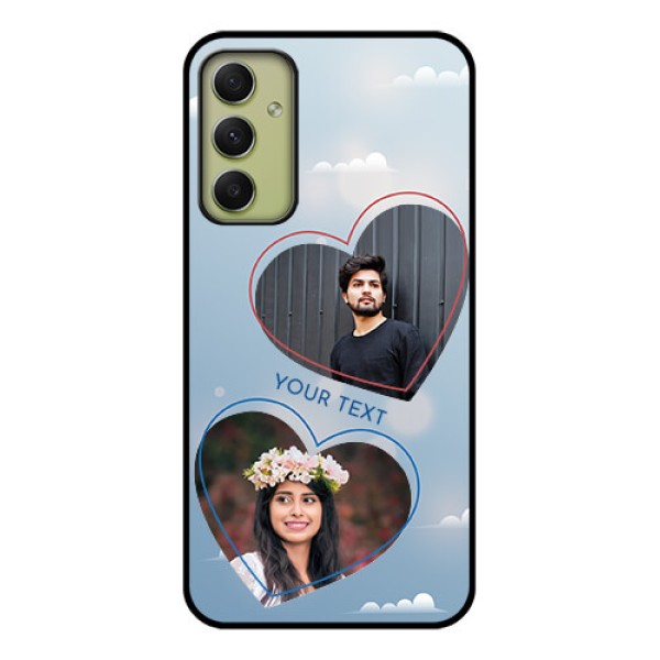 Galaxy A34 5G Custom Glass Mobile Case - Blue Color Couple Design