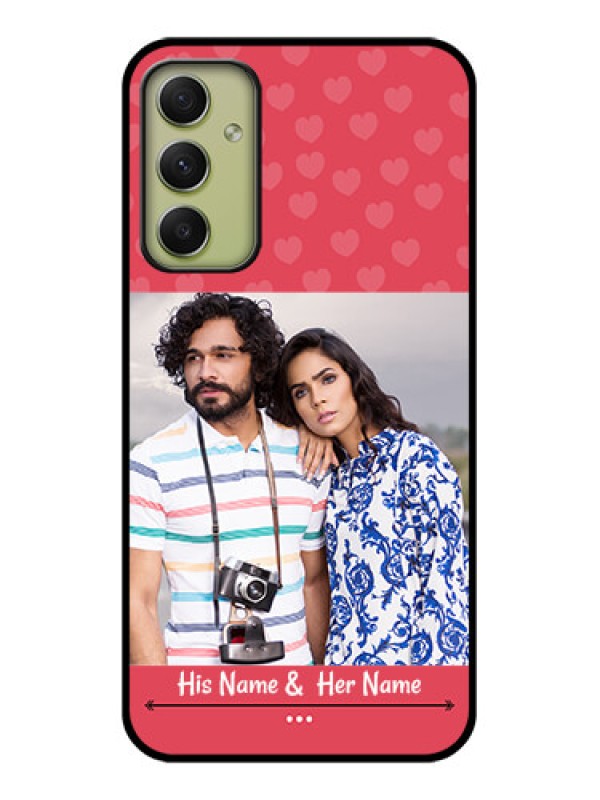 Custom Galaxy A34 5G Photo Printing on Glass Case - Simple Love Design