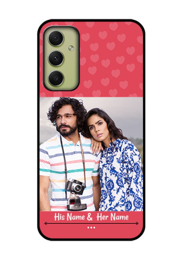 Galaxy A34 5G Photo Printing on Glass Case - Simple Love Design
