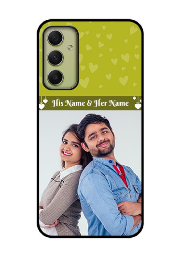 Galaxy A34 5G Custom Glass Phone Case - You & Me Heart Design