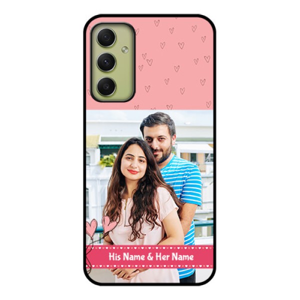 Galaxy A34 5G Personalized Glass Phone Case - Love Design Peach Color