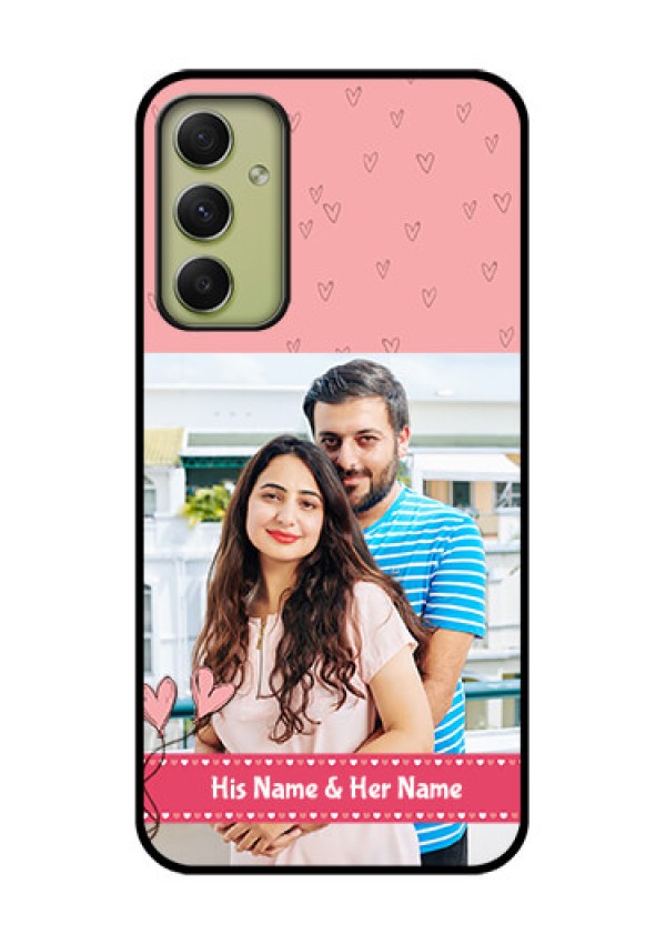 Galaxy A34 5G Personalized Glass Phone Case - Love Design Peach Color