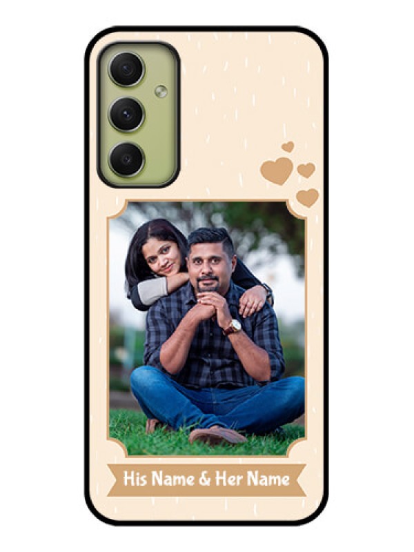 Custom Galaxy A34 5G Custom Glass Phone Case - with confetti love design