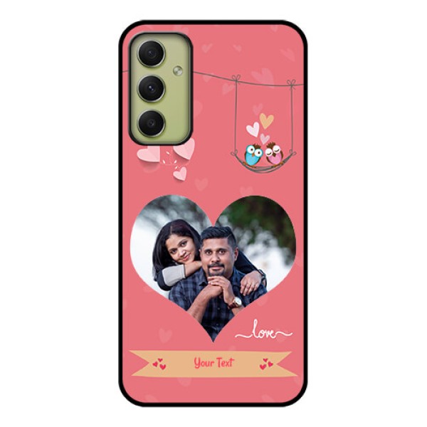Galaxy A34 5G Personalized Glass Phone Case - Peach Color Love Design