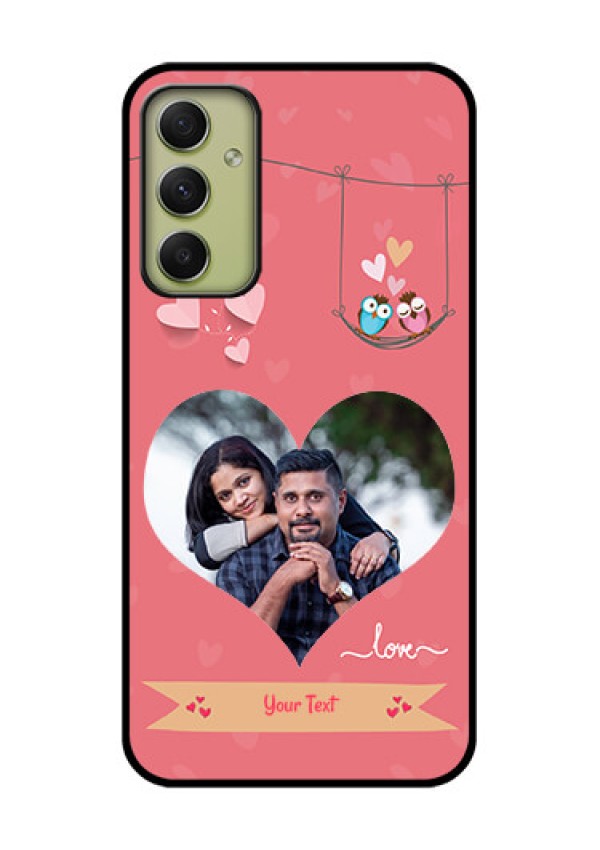 Galaxy A34 5G Personalized Glass Phone Case - Peach Color Love Design
