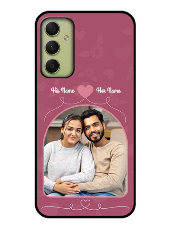 Custom Galaxy A34 5G Photo Printing on Glass Case - Love Floral Design
