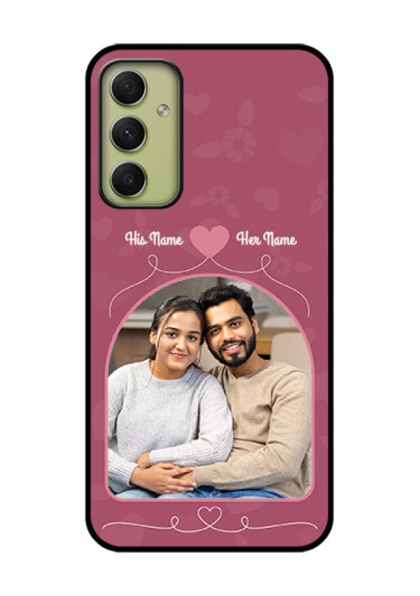 Galaxy A34 5G Photo Printing on Glass Case - Love Floral Design