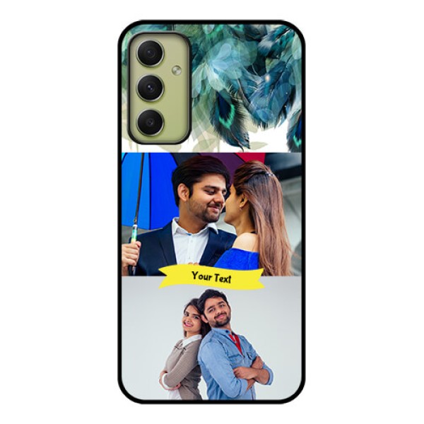 Galaxy A34 5G Personalized Glass Phone Case - Image with Boho Peacock Feather Design Galaxy A34 5G Personalized Glass Phone Case - Image with Boho Peacock Feather Design