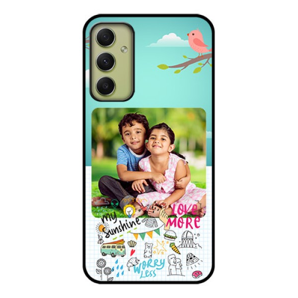 Galaxy A34 5G Photo Printing on Glass Case - Doodle love Design
