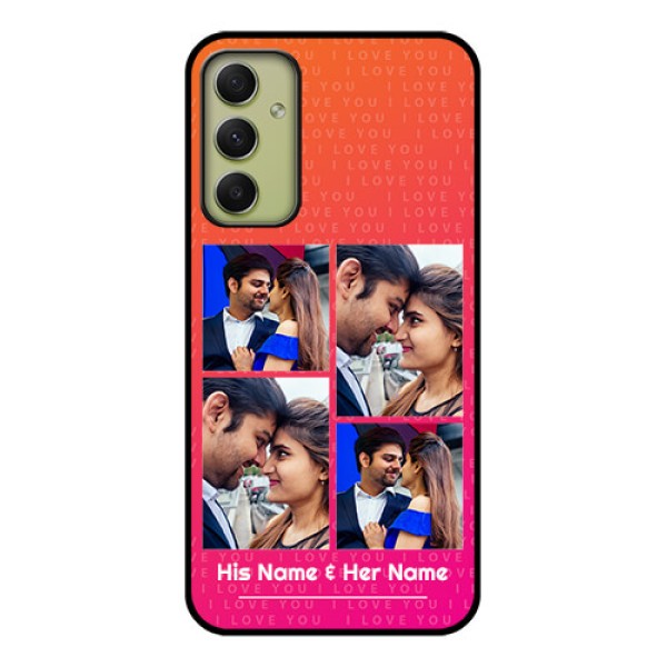 Galaxy A34 5G Custom Glass Phone Case - I Love You Pink Design