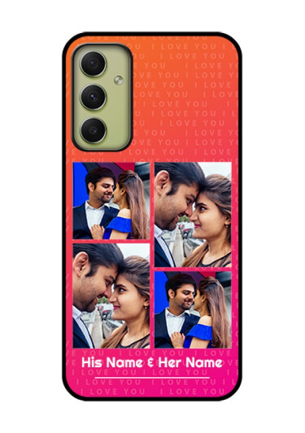 Galaxy A34 5G Custom Glass Phone Case - I Love You Pink Design