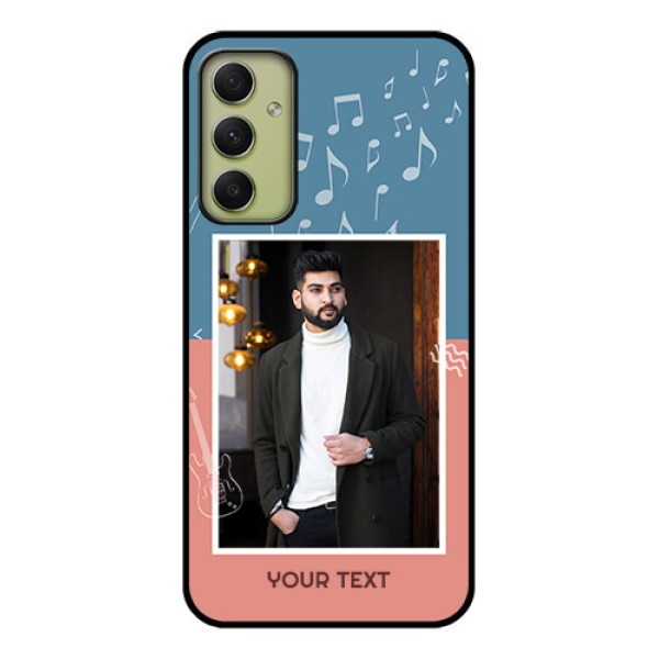 Galaxy A34 5G Photo Printing on Glass Case - with Color Musical Note Design Galaxy A34 5G Photo Printing on Glass Case - with Color Musical Note Design