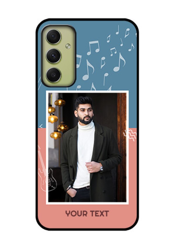 Galaxy A34 5G Photo Printing on Glass Case - with Color Musical Note Design
