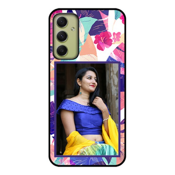 Galaxy A34 5G Custom Glass Mobile Case - Abstract Floral Design