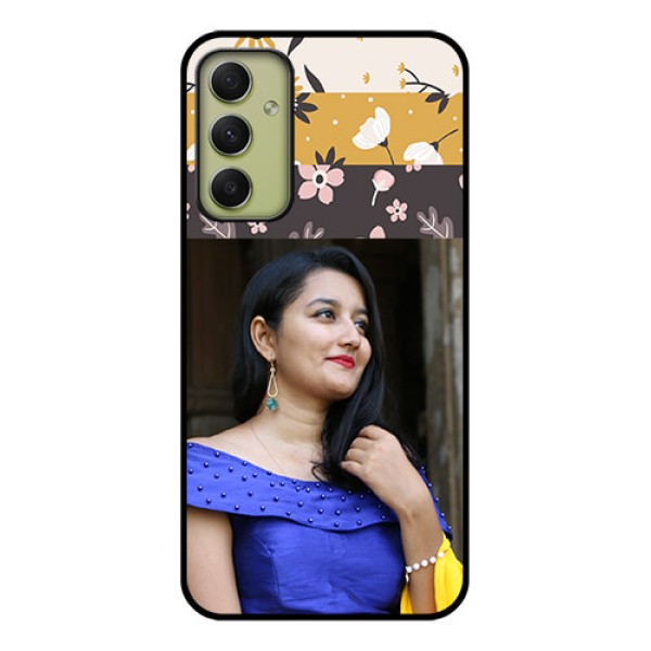 Galaxy A34 5G Custom Glass Phone Case - Stylish Floral Design