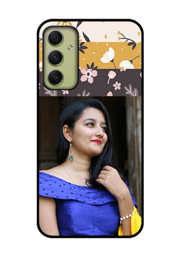 Galaxy A34 5G Custom Glass Phone Case - Stylish Floral Design