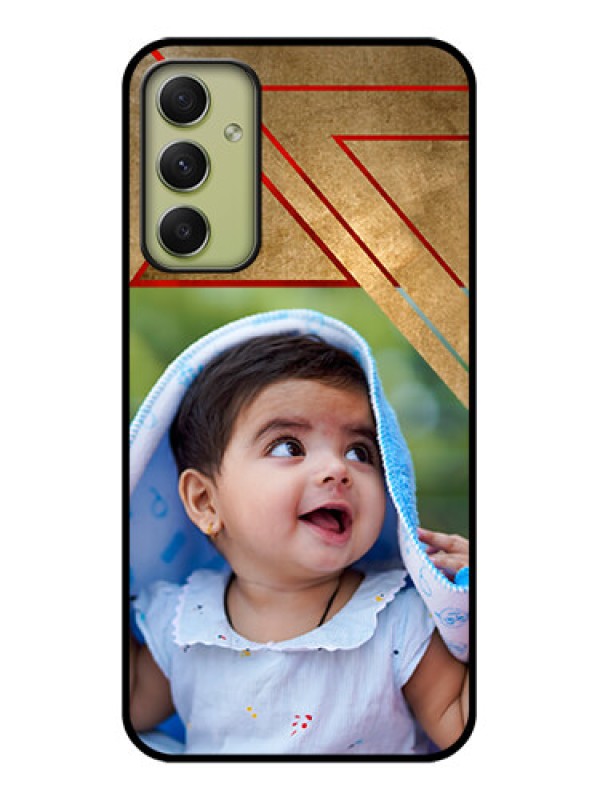 Custom Galaxy A34 5G Personalized Glass Phone Case - Gradient Abstract Texture Design