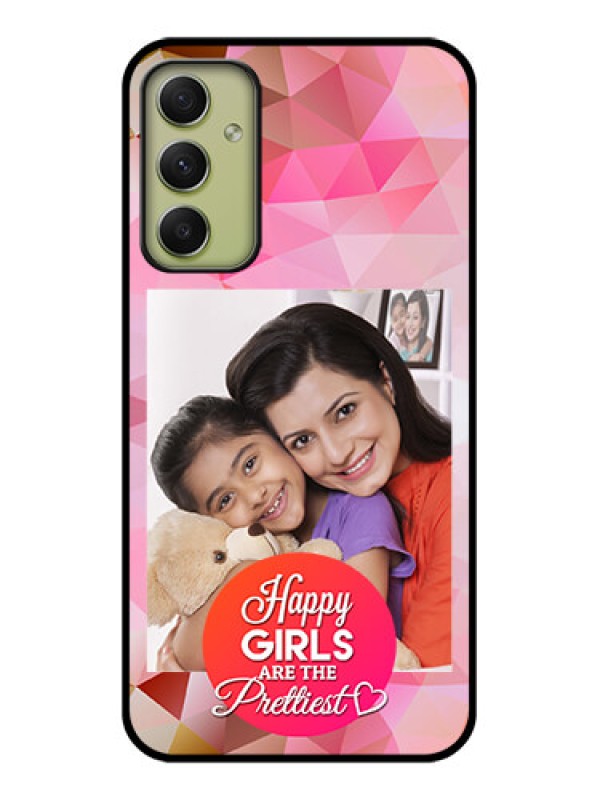 Custom Galaxy A34 5G Photo Printing on Glass Case - Abstract Triangle Design