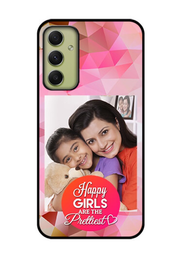Galaxy A34 5G Photo Printing on Glass Case - Abstract Triangle Design