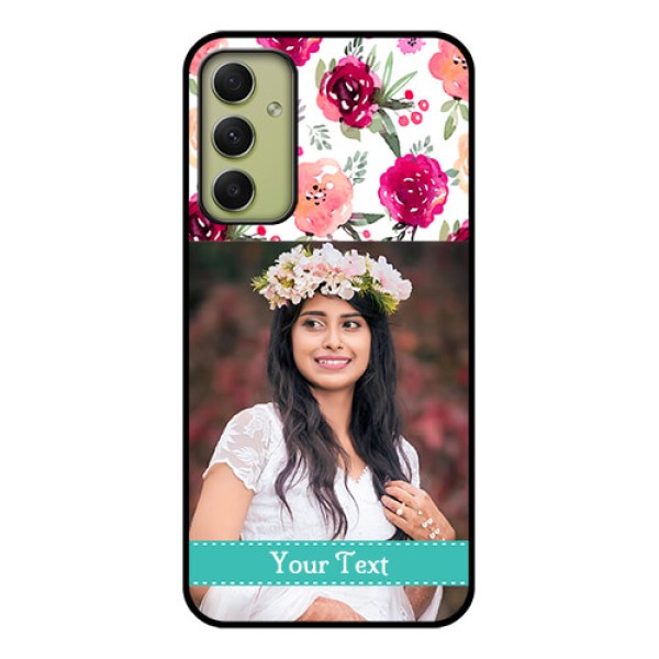 Galaxy A34 5G Custom Glass Phone Case - Watercolor Floral Design