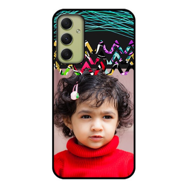 Galaxy A34 5G Personalized Glass Phone Case - Neon Abstract Design