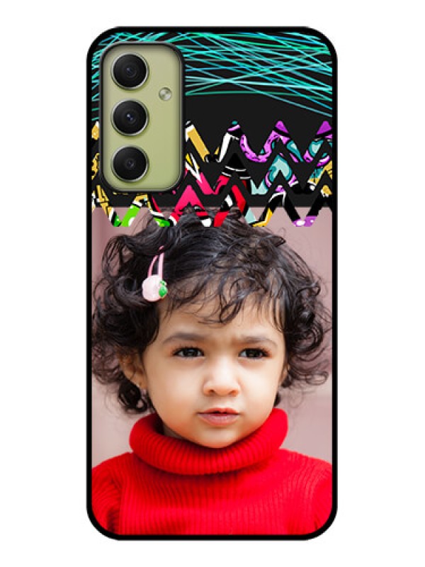 Custom Galaxy A34 5G Personalized Glass Phone Case - Neon Abstract Design