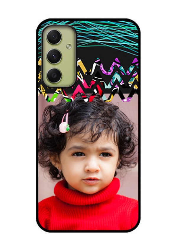 Galaxy A34 5G Personalized Glass Phone Case - Neon Abstract Design