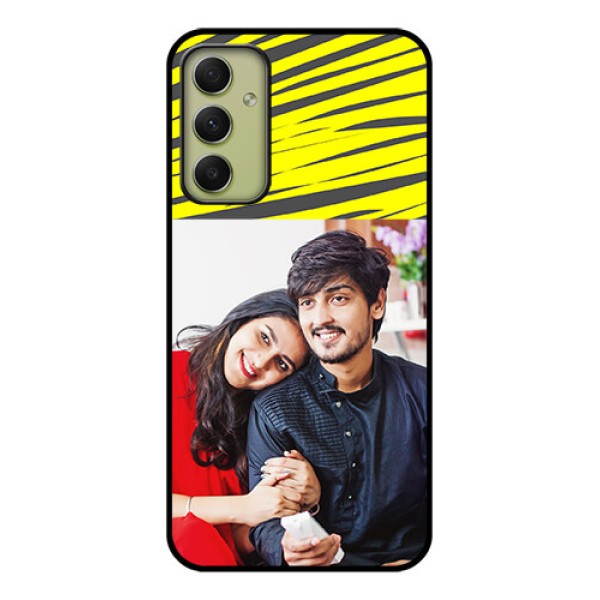 Galaxy A34 5G Photo Printing on Glass Case - Yellow Abstract Design Galaxy A34 5G Photo Printing on Glass Case - Yellow Abstract Design