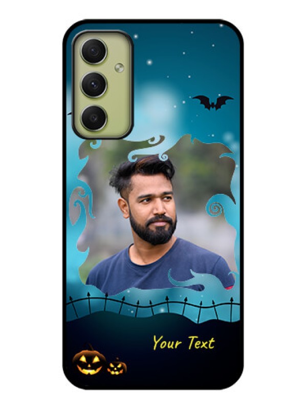 Custom Galaxy A34 5G Custom Glass Phone Case - Halloween frame design